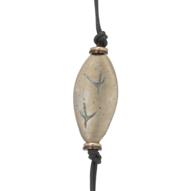 Great Blue Heron and Track Amulet Zipper Pull