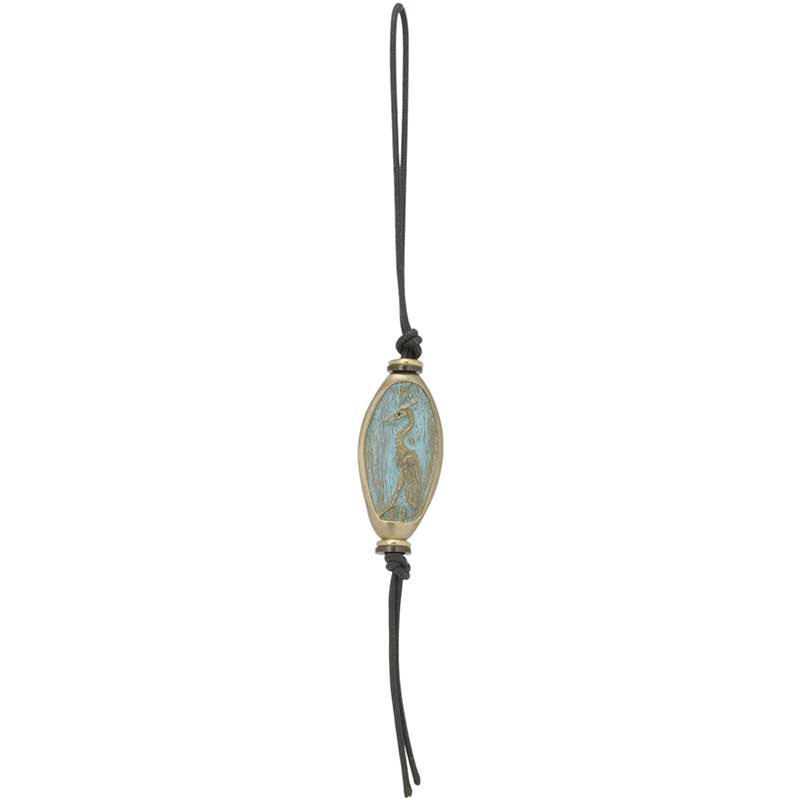 Great Blue Heron and Track Amulet Zipper Pull