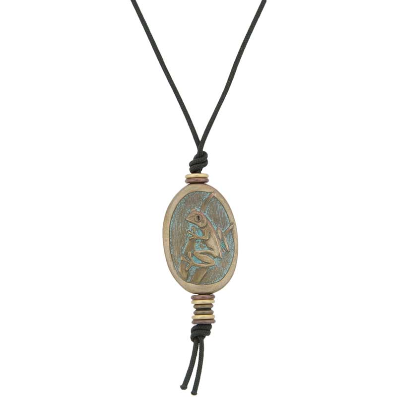Tree Frog and Print Amulet Pendant