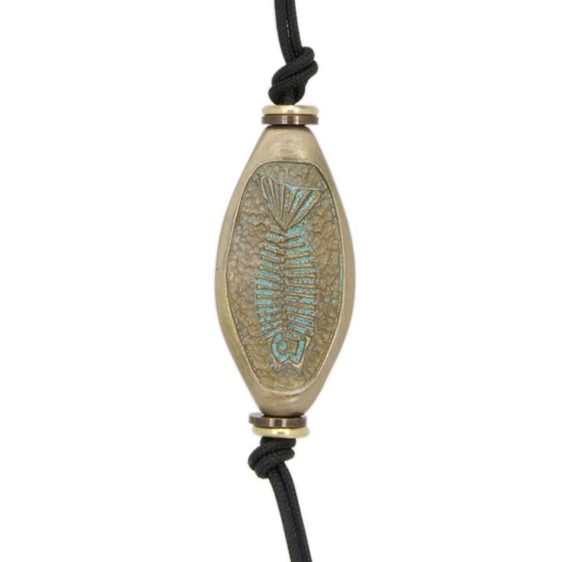Salmon and Bones Amulet Zipper Pull