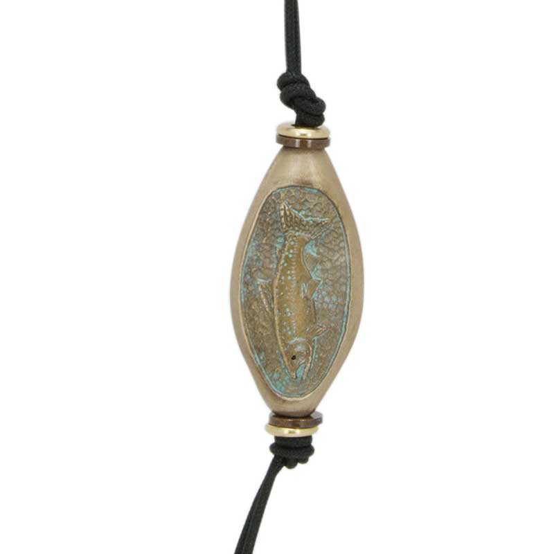 Salmon and Bones Amulet Zipper Pull