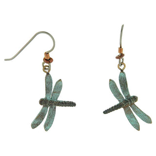 Green Dragonfly Earrings, Fishhook