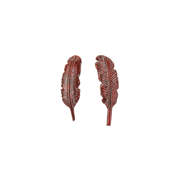 Cardinal Feather Earrings, Post