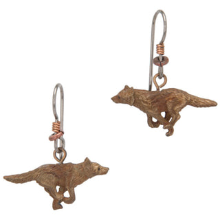 Running Wolf Earrings, Fishhook