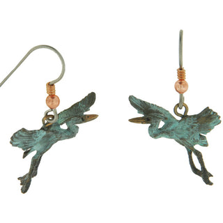 Gliding Heron Earrings, Fishhook