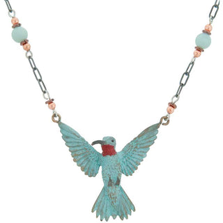 3-D Hummingbird 2 Beaded Necklace