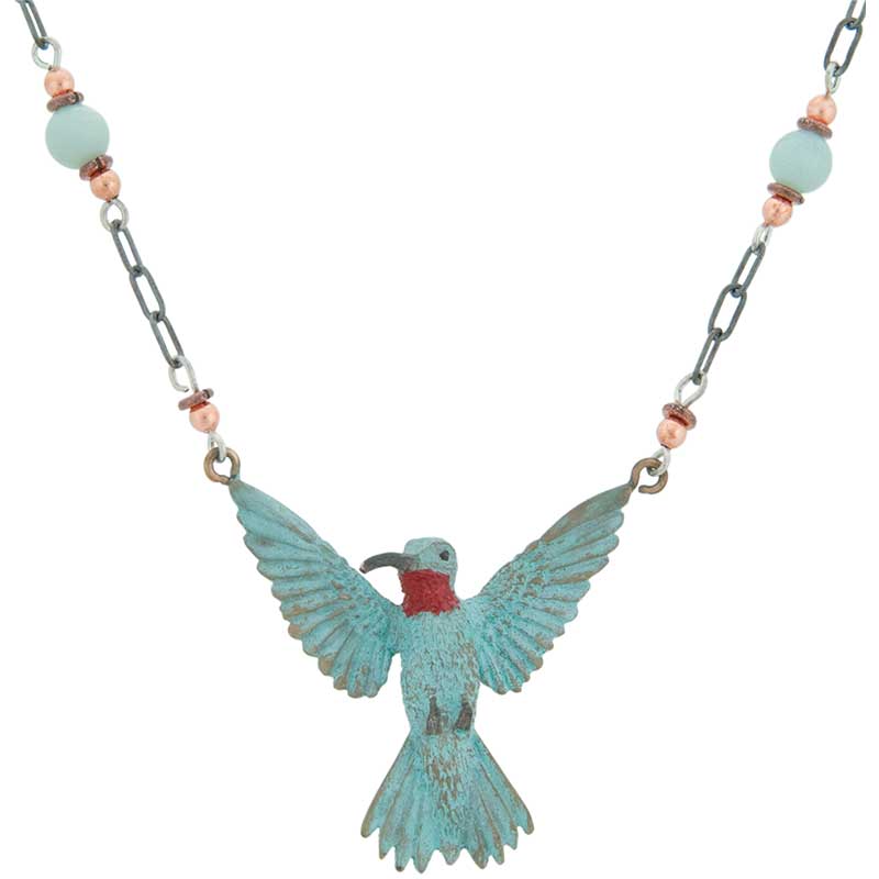 3-D Hummingbird 2 Beaded Necklace