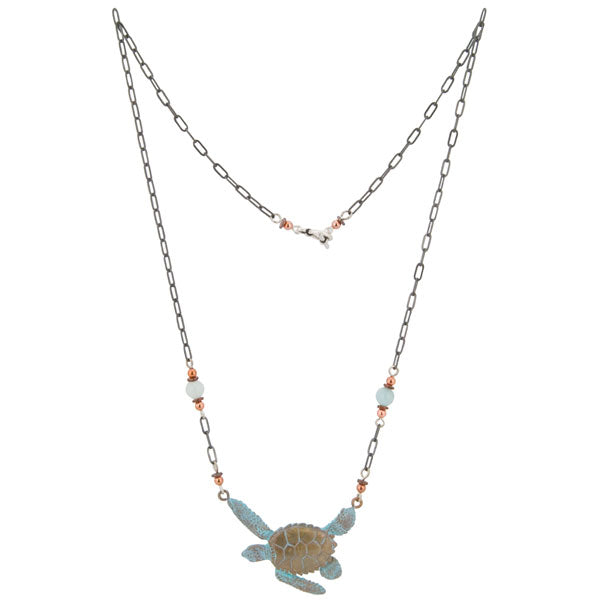 Sea Turtle 2 Beaded Necklace