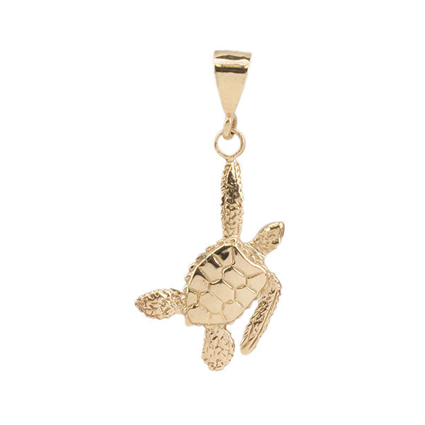 Sea Turtle Necklet, Left, 14k Gold