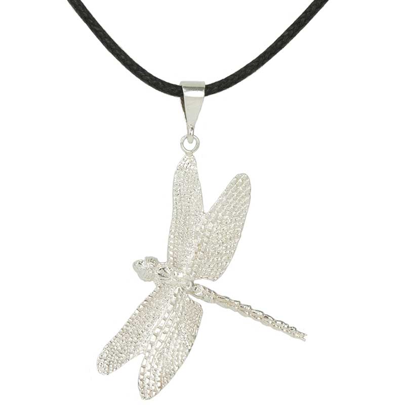Dragonfly Pendant, Sterling Silver,  with cord