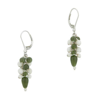 Jade and Woolly Mammoth Ivory Earrings