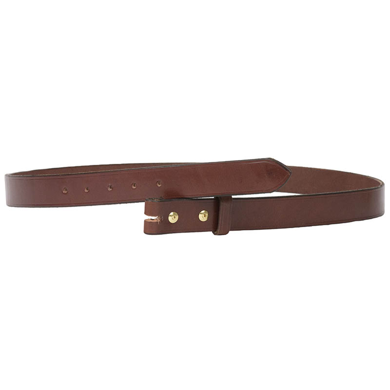 Brown Leather Belt, 1.25 inch, No Buckle