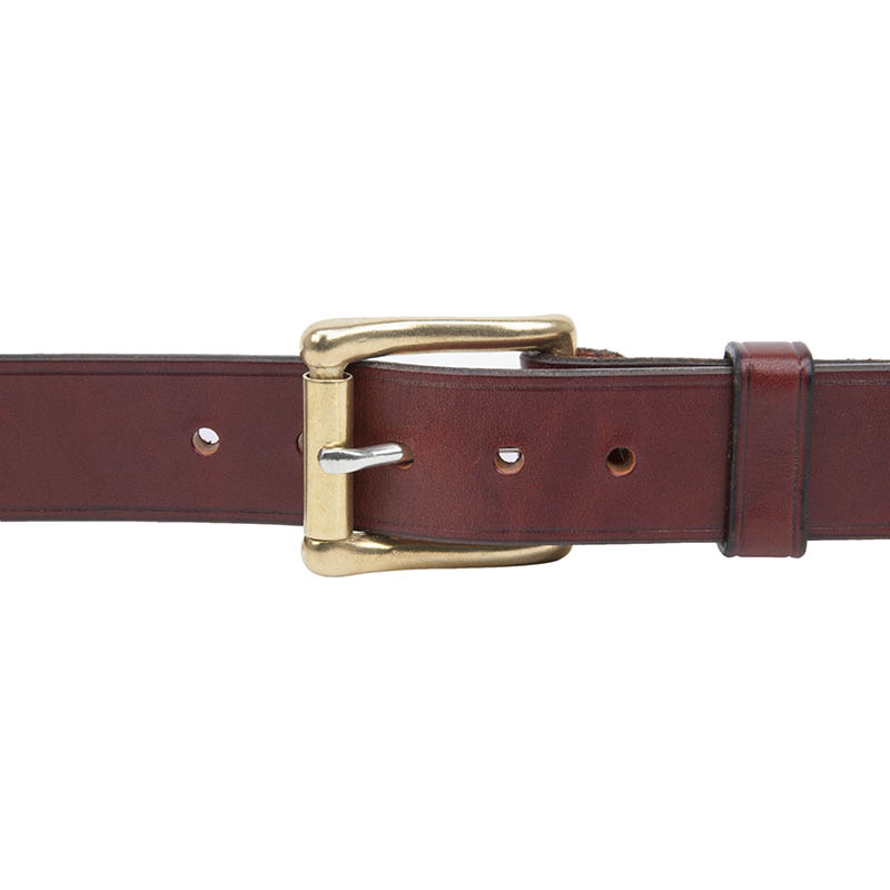 Brown Leather Belt, shown with No. 802-BUCK Plain Brass Buckle