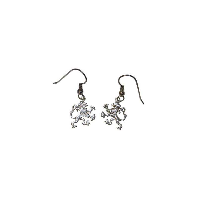 lion earrings silver